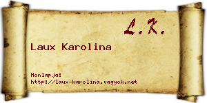 Laux Karolina névjegykártya